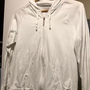 Champion white hooded zip up sweatshirt
